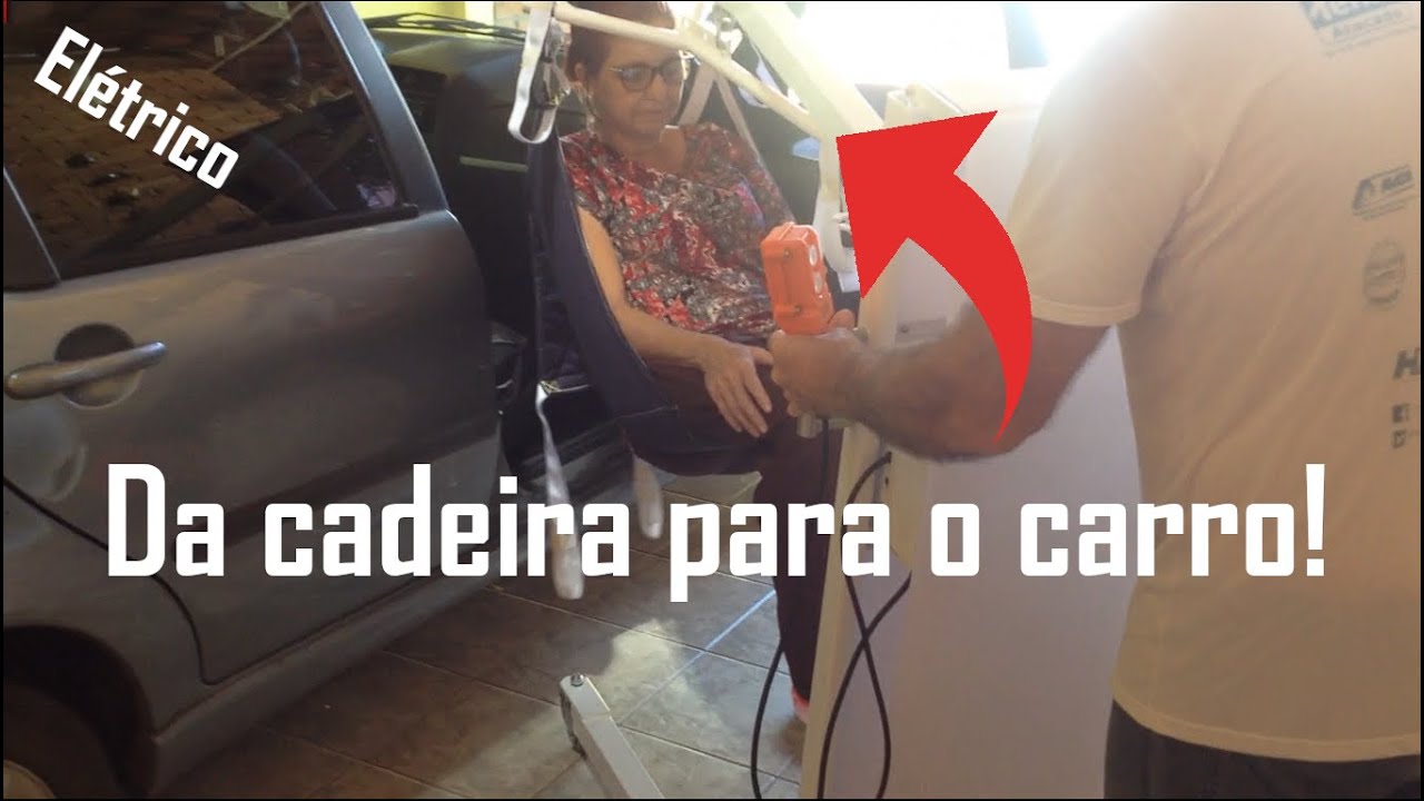 Transferindo acamado para o carro (Guincho de transferência ELÉTRICO Jacport)