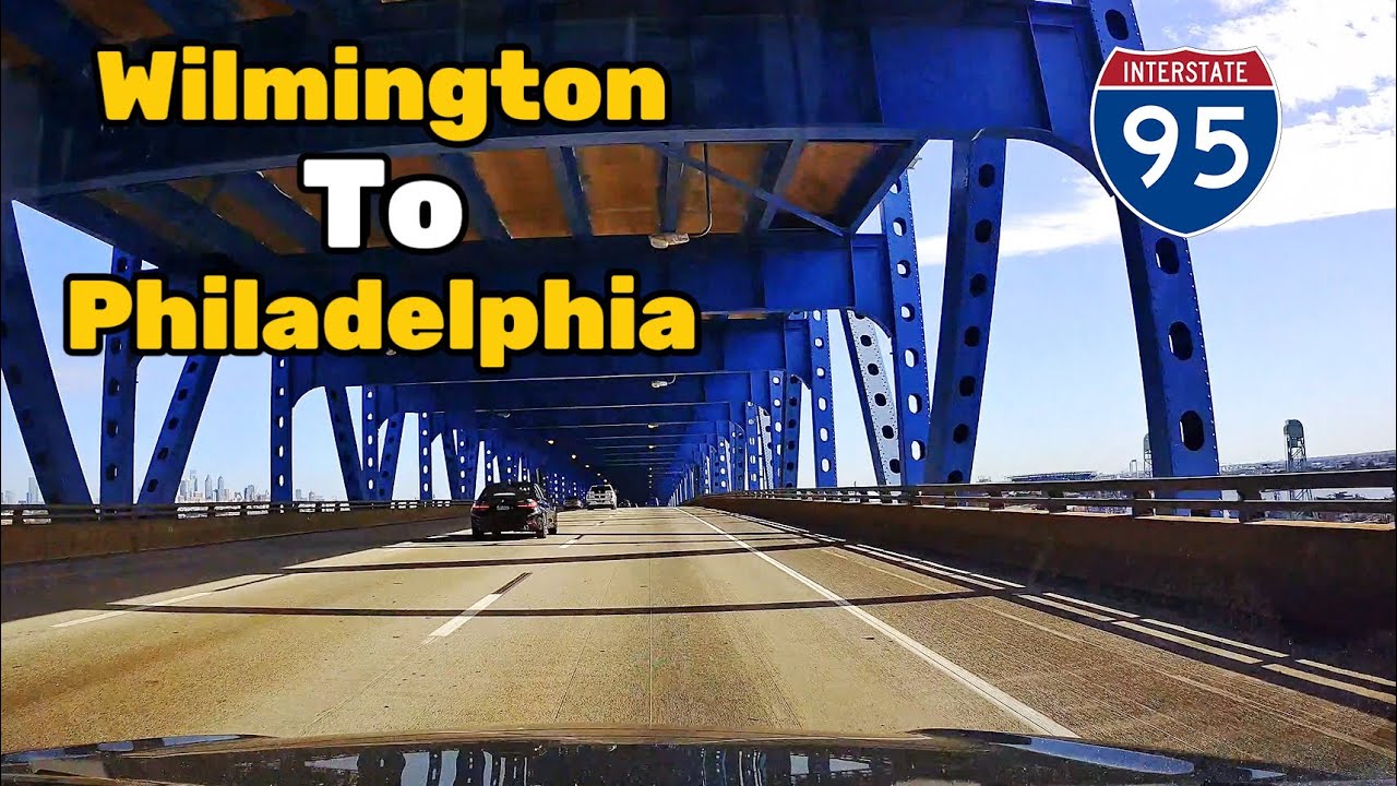 Driving Wilmington Delaware to Philadelphia Newbold , Pennsylvania /  interstate 95 , I 95 , USA