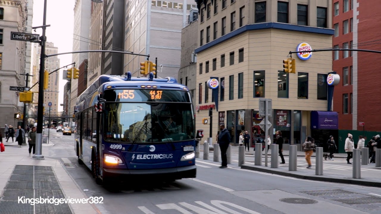 MTA New York City Bus: 2024 New Flyer XE40 Xcelsior CHARGE 4999 on the M55 Bus.