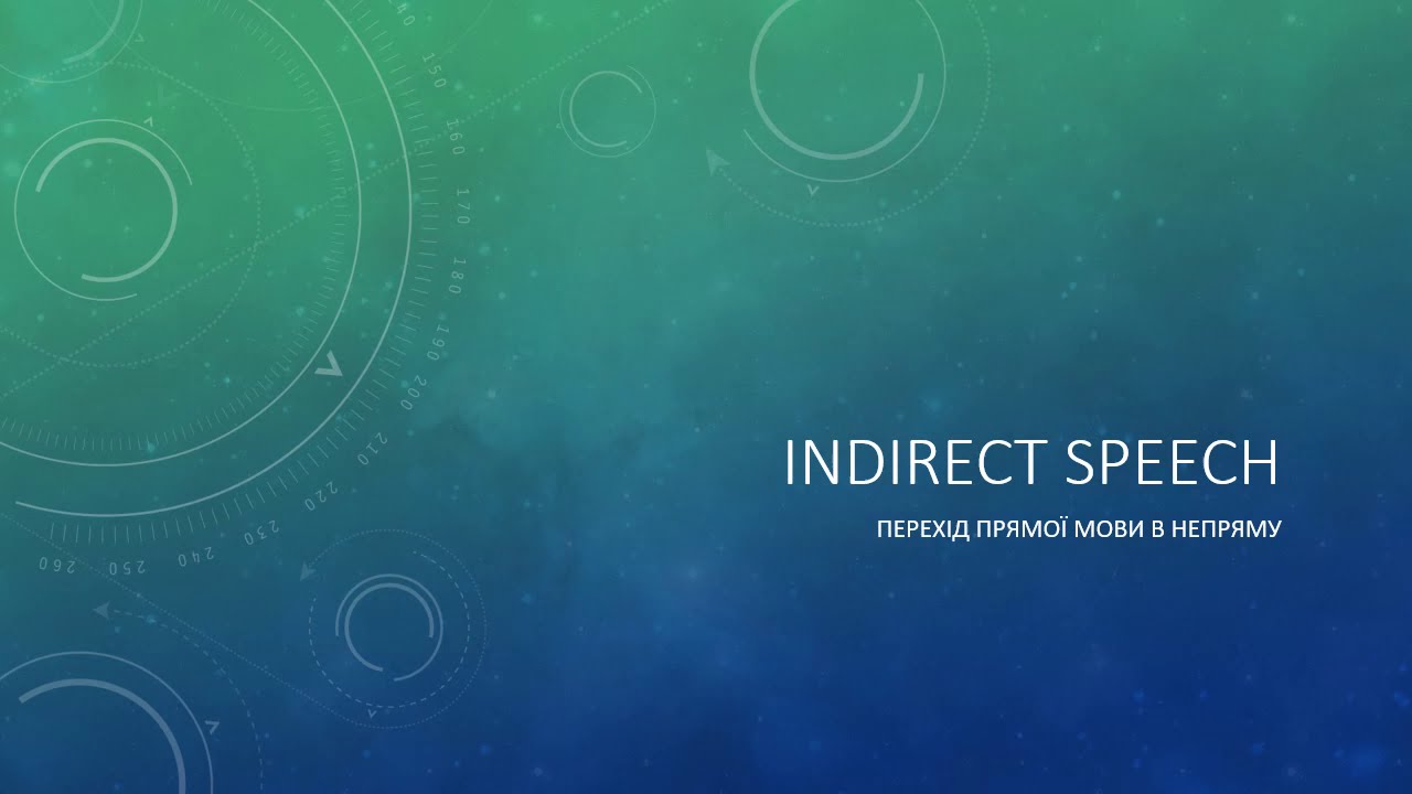 Indirect Speech. Перетворення прямої мови у непряму