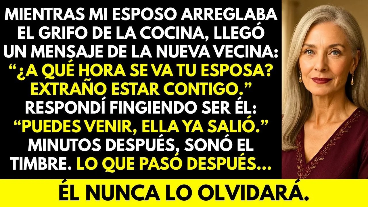 Mi marido arreglaba el grifo cuando la vecina escribió “Te extraño”  Yo respondí “Puedes venir”