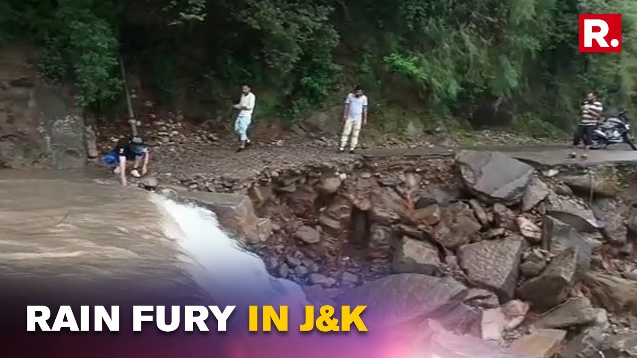 J&K: Incessant Rains Continue To Wreak Havoc Across Pooch District; Landslide Damages Part of Road
