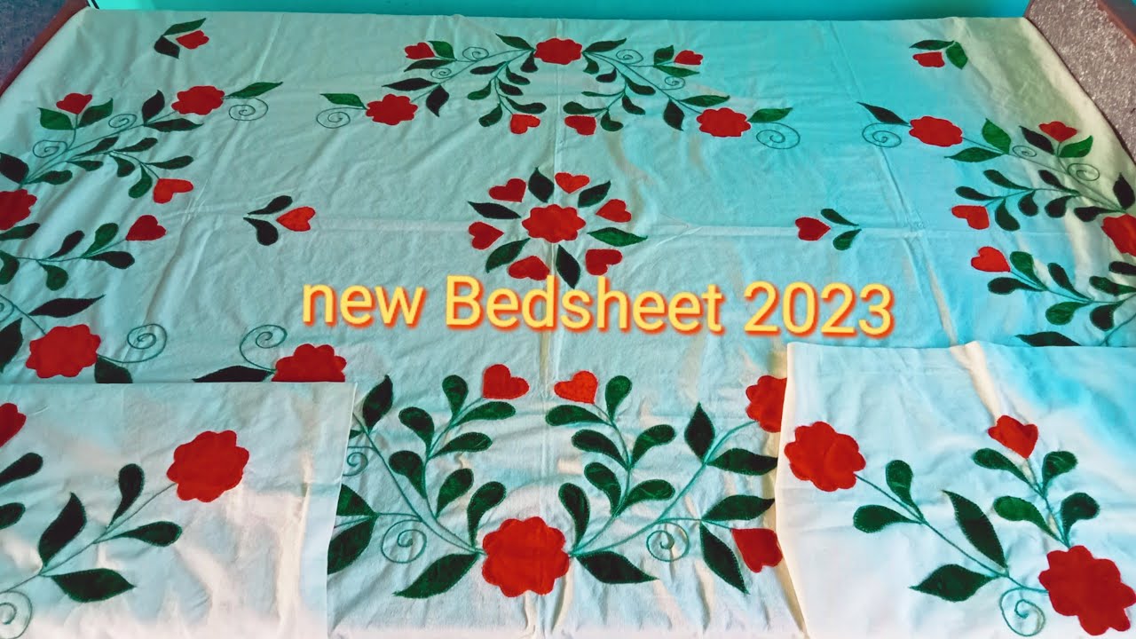 complete velvet bed sheet ||chadr ka design||velvet bedsheet,new handmade Bedsheet #bedsheets