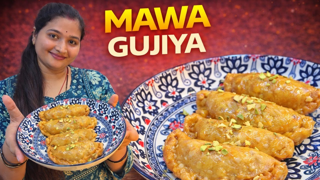हलवाई वाली मावा की 1 दम खस्ता रसभरी गुजिया l न कोई साँचा, न फालतू मेहनत l Holi Special Gujiya