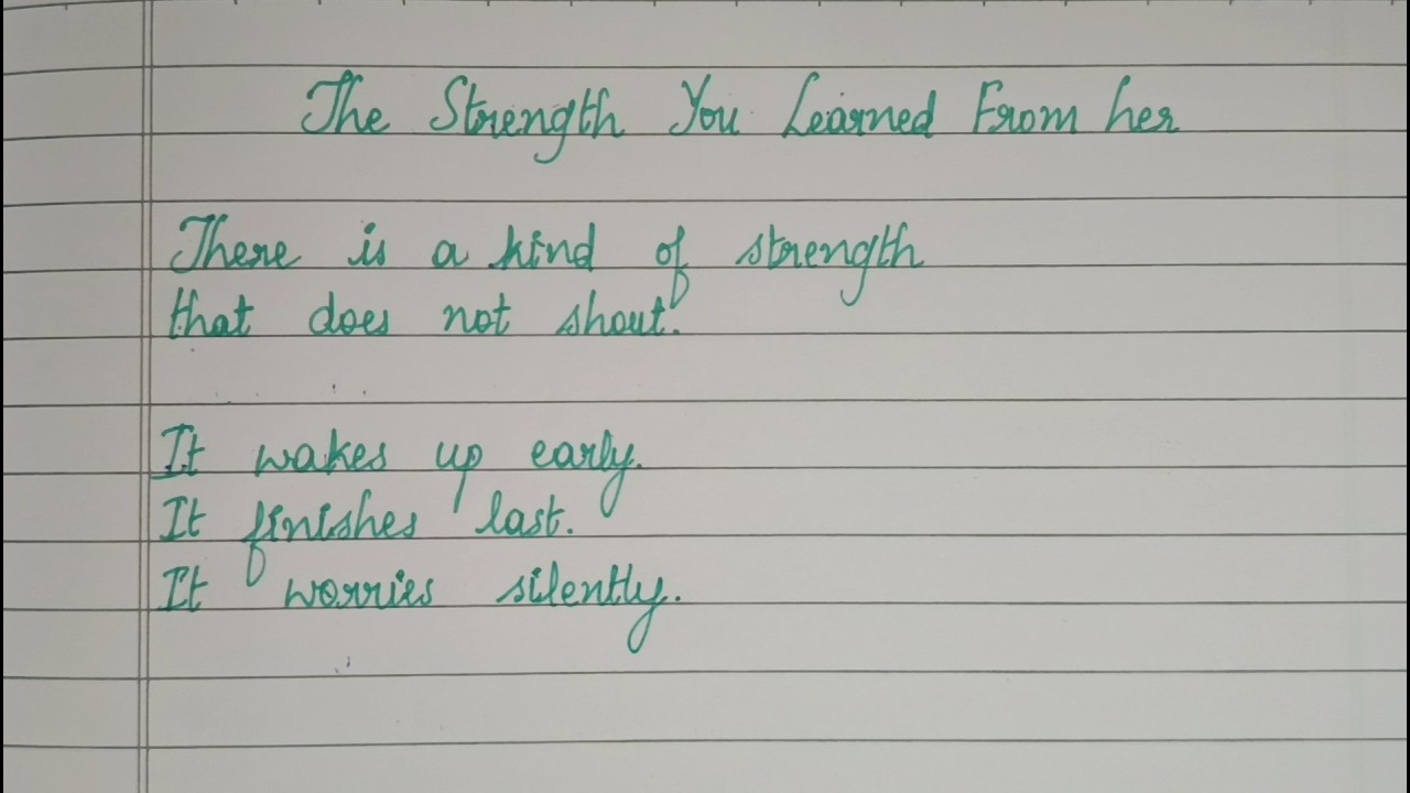 The Strength You Learned From Her | A Mother's Quiet Strength