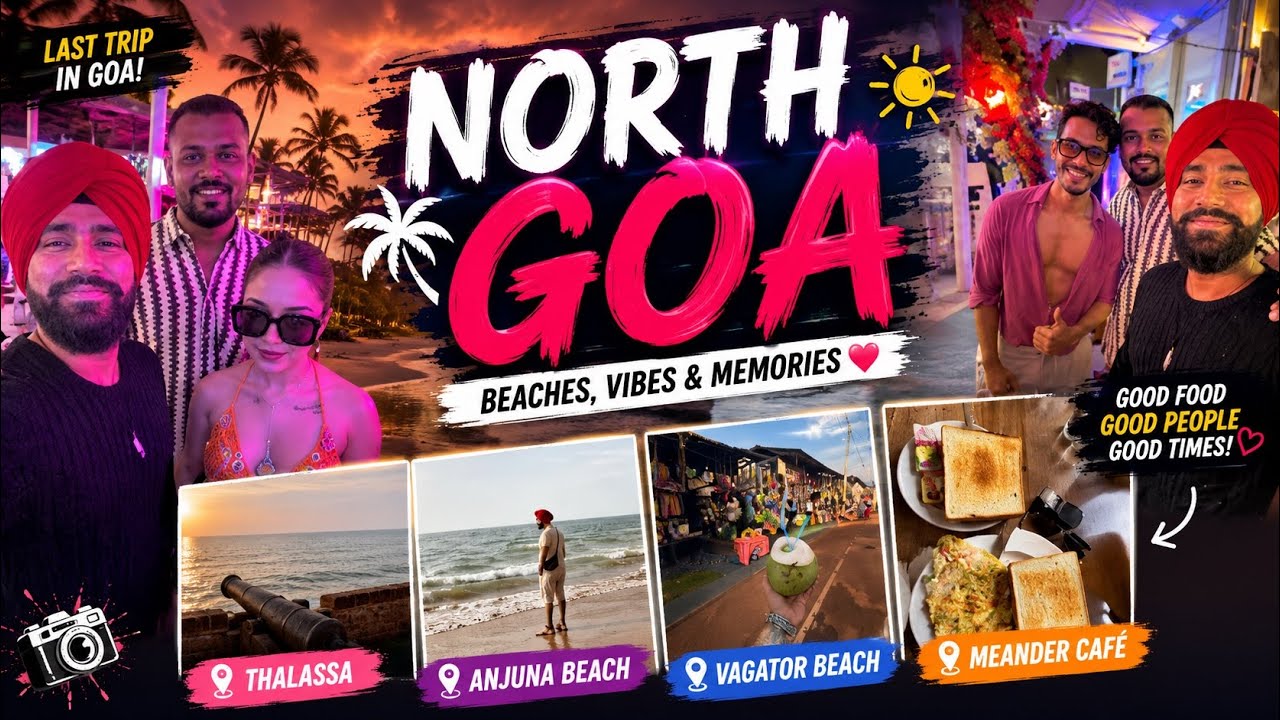 Exploring NORTH GOA 🏖️ | Thalassa club | Anjuna and vagator beach 🏝️ 