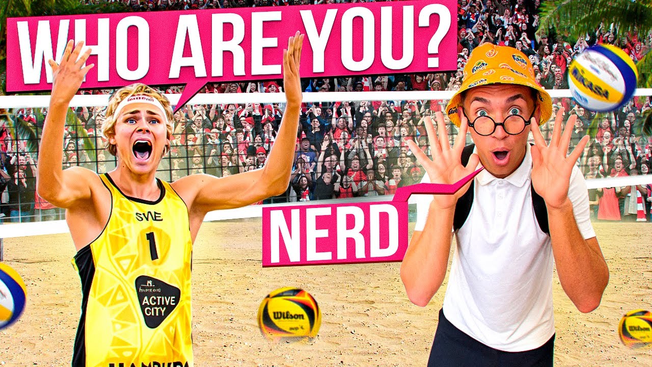 Nerd challenges the BEST volleyball players. PRANK