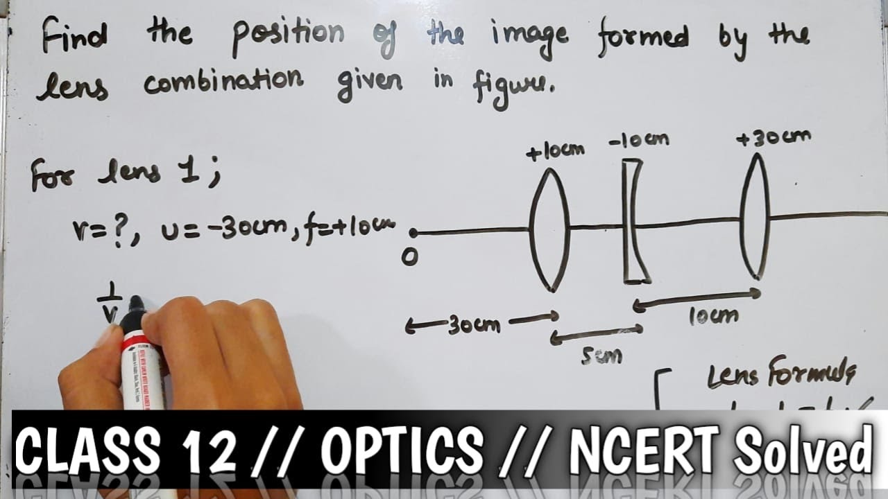 Find the  position of the image formed by the lens combination NCERT solved ques. Class 12 physics