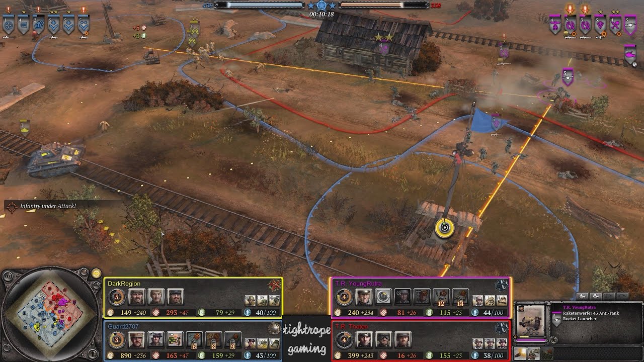 COH2 2v2 DarkRegion (SU) & Guard2707 (UK) vs YoungRutra (OK) & Thoton (OK)