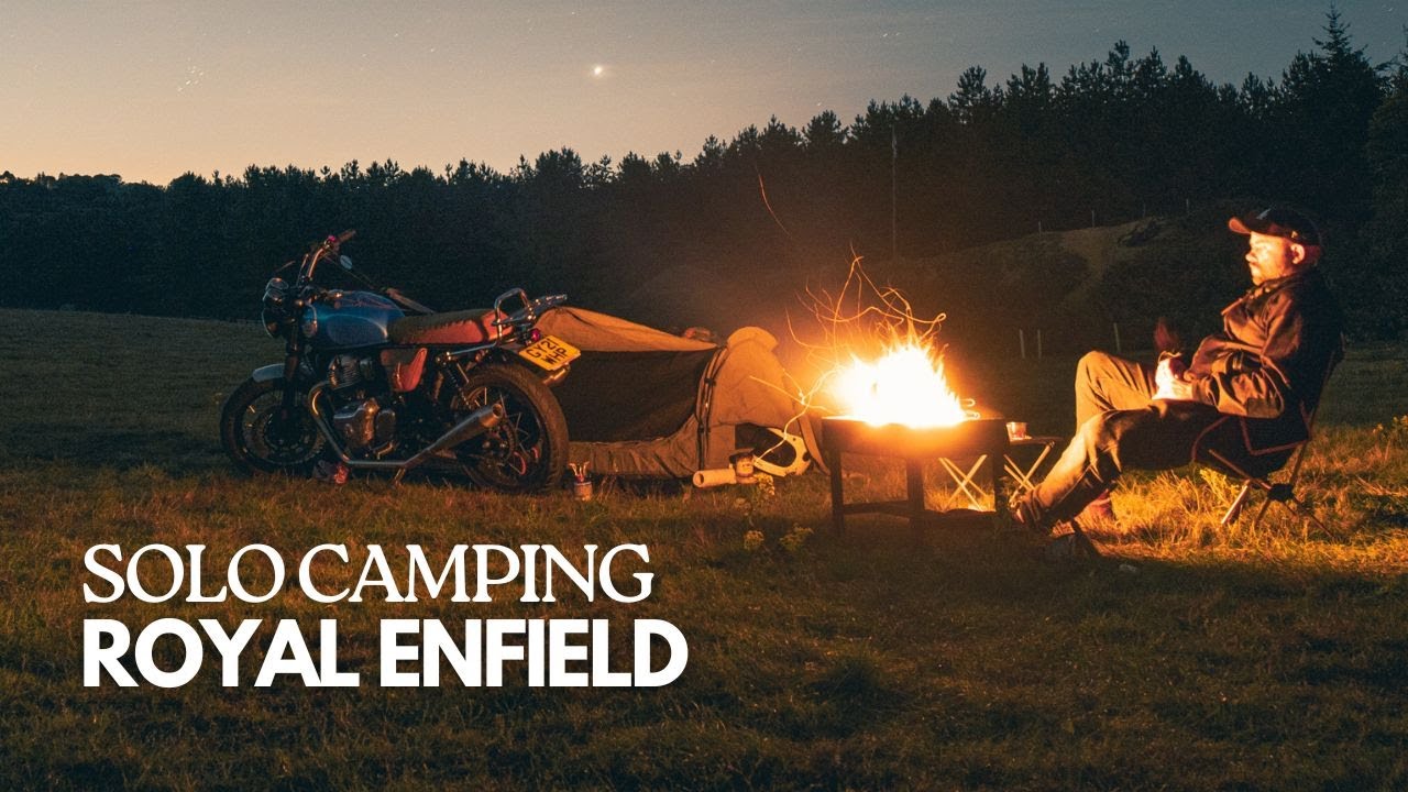Solo Camping on the field in the UK | Wingman of the Road Goose | ASMR | Royal Enfield Interceptor