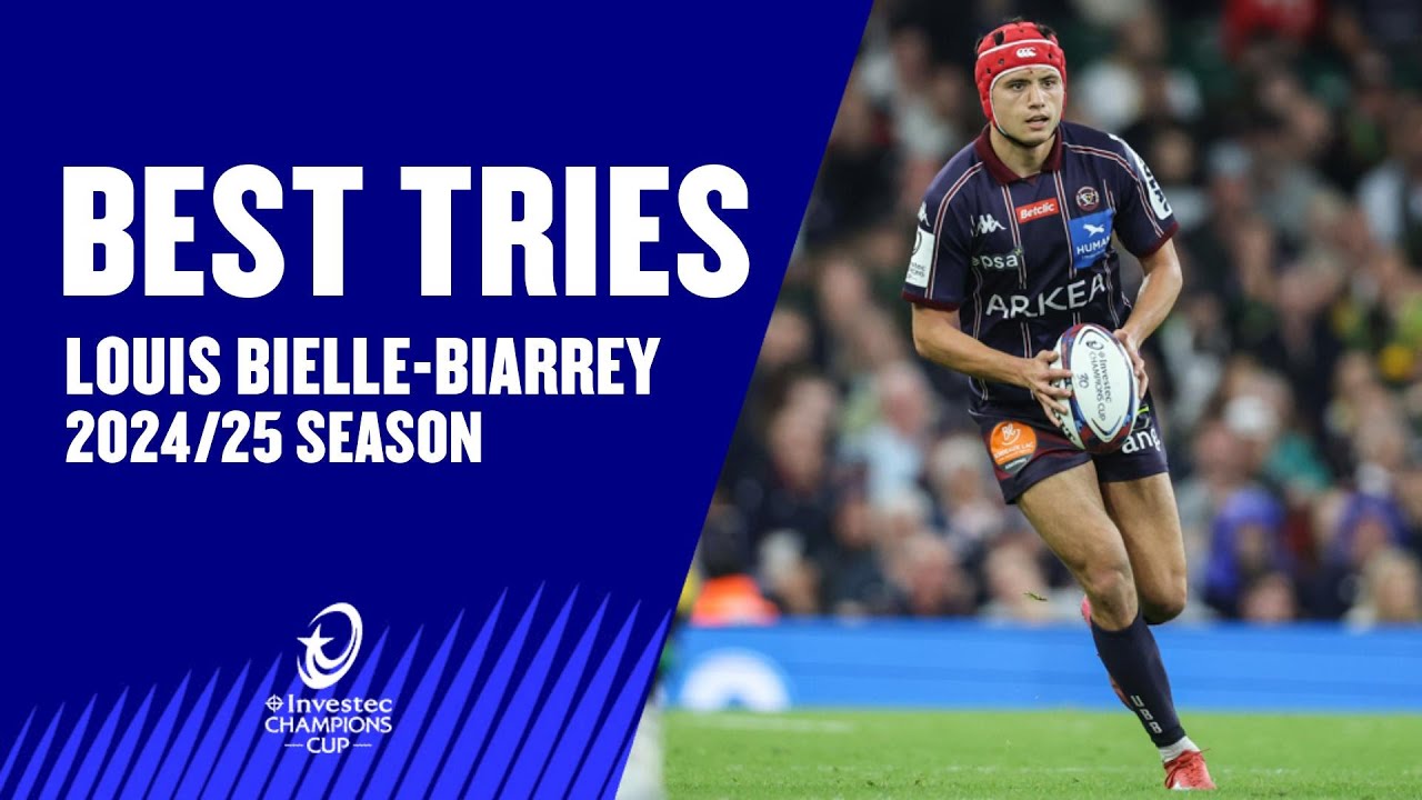 Best 2024/25 Tries from World Rugby's Mens Player of the Year Nominee Louis Bielle-Biarrey