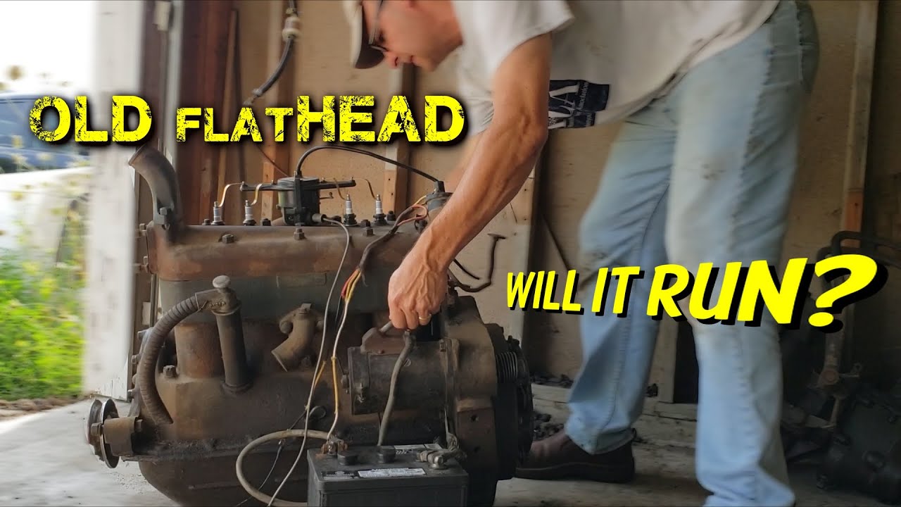 Old Flathead Motor - WILL it RUN? And Drive? #barnfind #willitrun #restoration