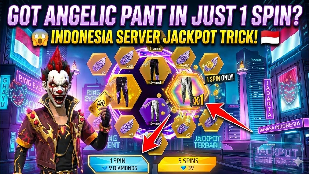 Got Angelic Pant in Just 1 Spin? 😱 Indonesia Server Jackpot Trick!