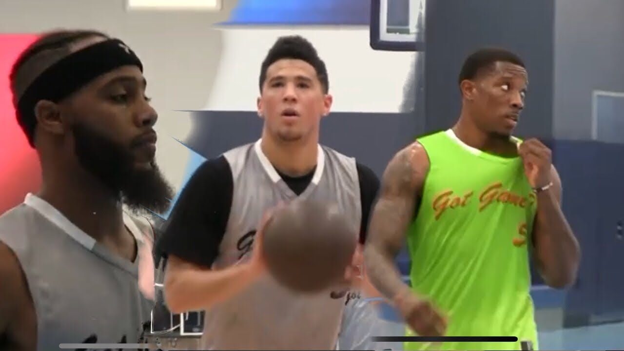 Devin Booker, Eric Bledsoe & BDotADot Make Appearance at League Game