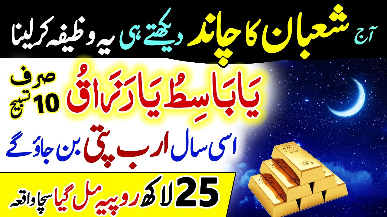 Ya Basito Ya Razzaqo | Shaban 2026 Ka Chand Dekh Kar Wazifa | Ameer Banne ki Dua