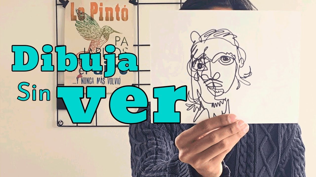 Aprende a Cómo dibujar sin ver | Autorretrato a ciegas- Técnica de dibujo