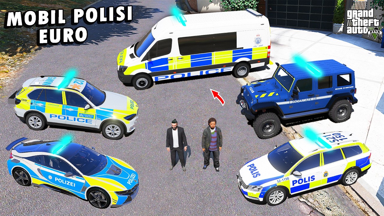 WOW !! Aku Berhasil Koleksi SEMUA MOBIL POLISI EURO EROPA TERKEREN di GTA 5 !!!!