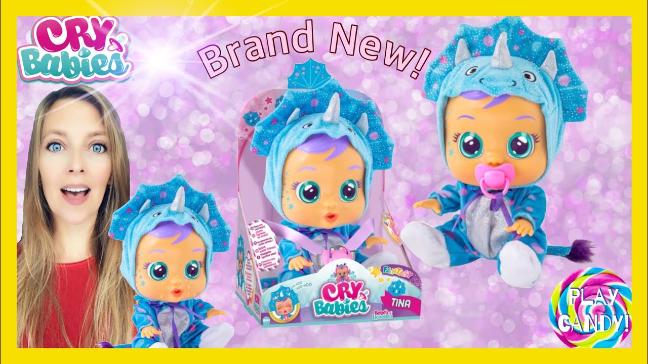 Brand New look at Cry Babies Magic Tears Tina Dinosaur 🦕 doll!