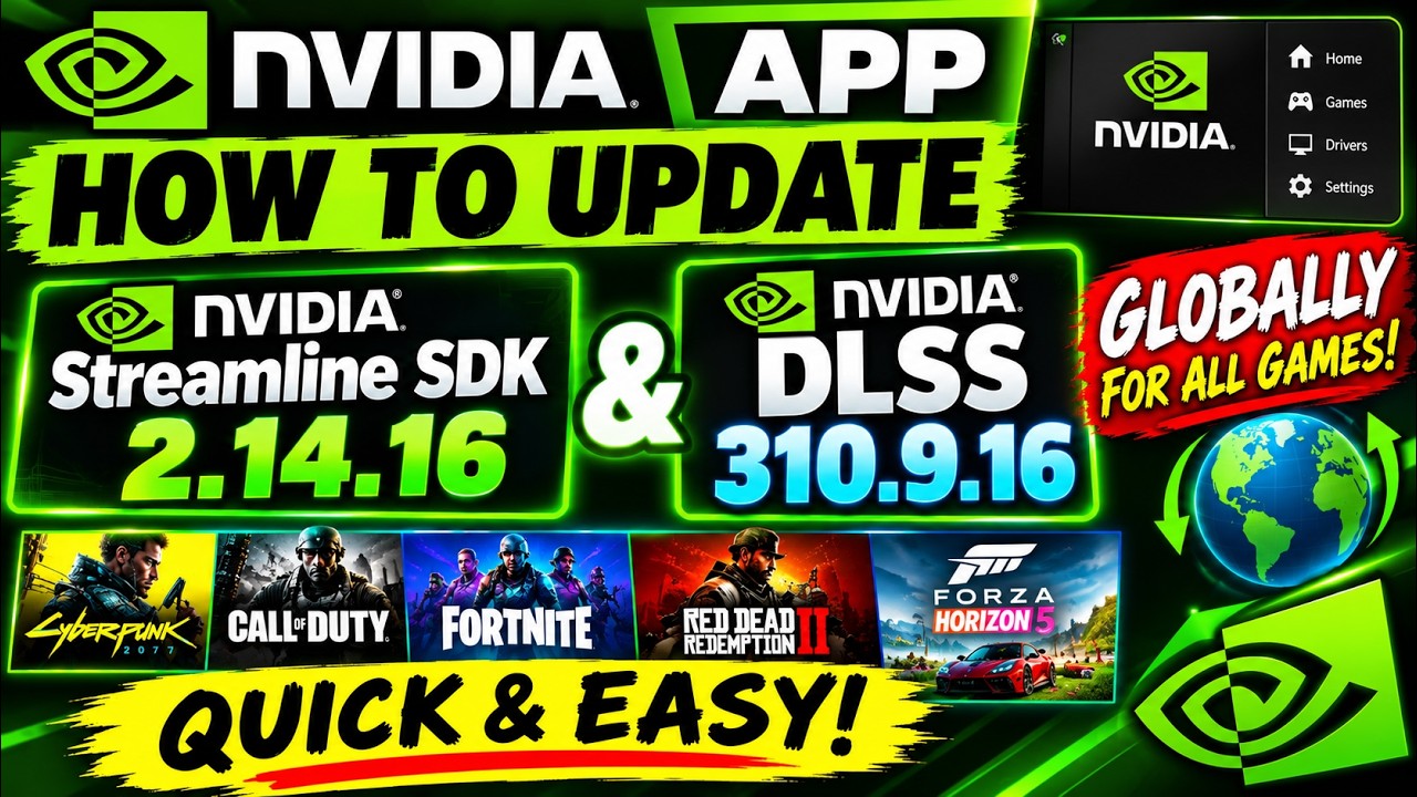 How to Update NVIDIA App Streamline SDK Files to 2.14.16 and DLSS 310.9.16 Globally For All Games