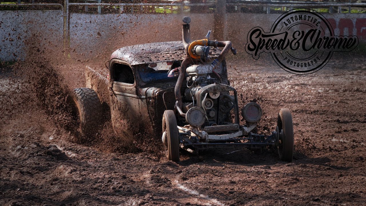 Cool Az Turbo and supercharged Rat rod Spits insane amount of mud at The moonshine rumble 2022