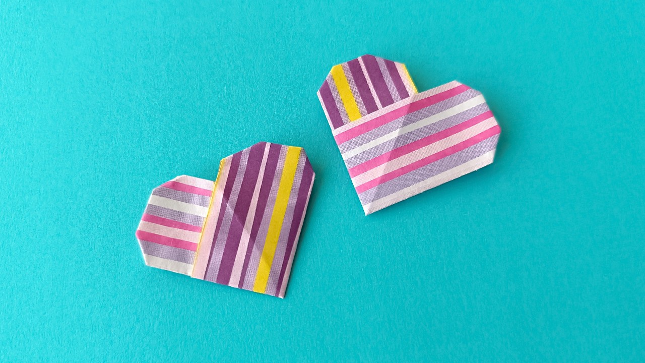 Разноцветное сердечко: валентинка оригами из бумаги ❤ Paper Origami Heart
