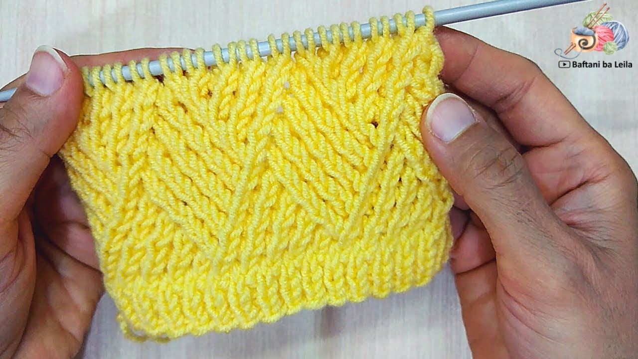 How to knit diamond pattern-آموزش مدل الماس-آموزش رایگان بافتنی