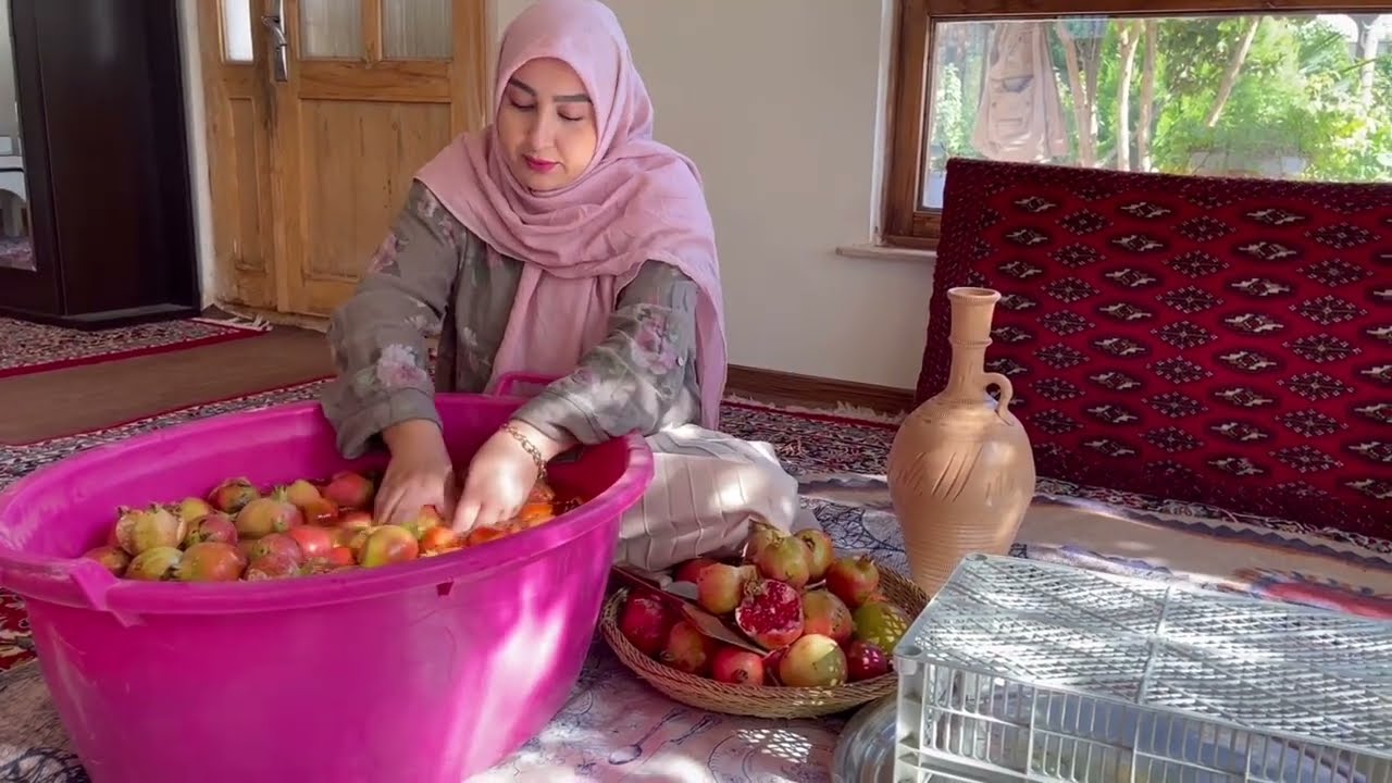 ‏From the Garden to the Pot 🍂 Homemade Pomegranate Molasses with a Taste of Village Life