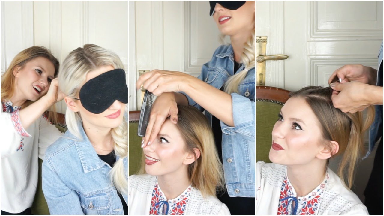 BLIND CHALLENGE - Haare frisieren | OlesjasWelt und MsNastjaNastya