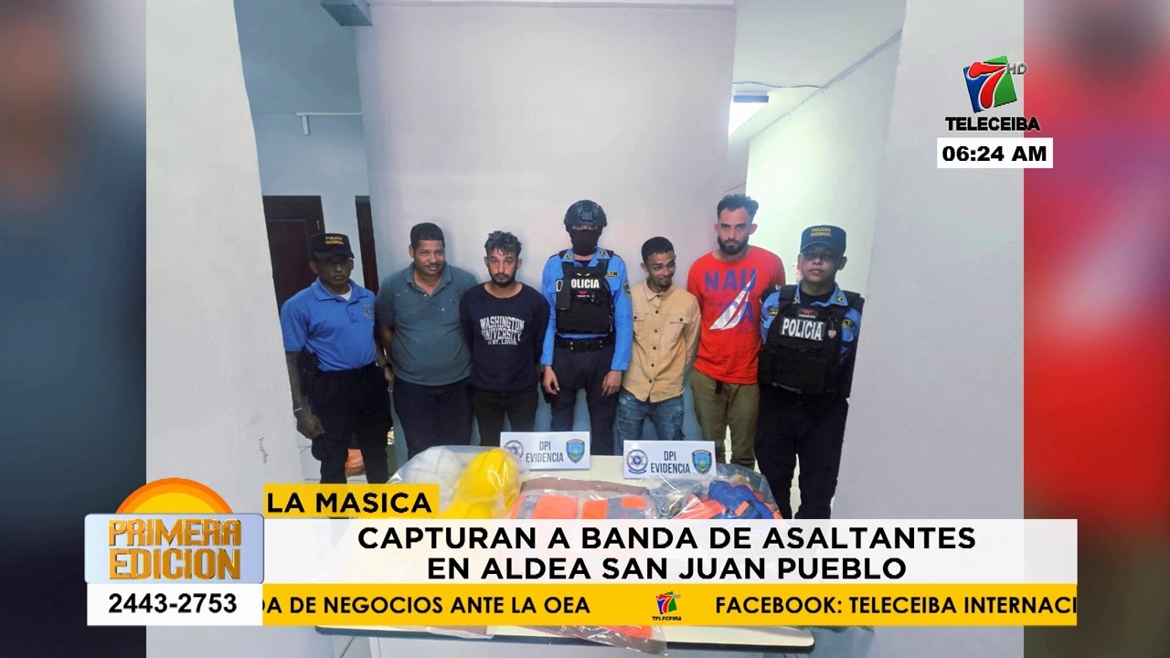 Capturan a presuntos miembros de banda de asaltantes en San Juan Pueblo de La Masica, Atlántida