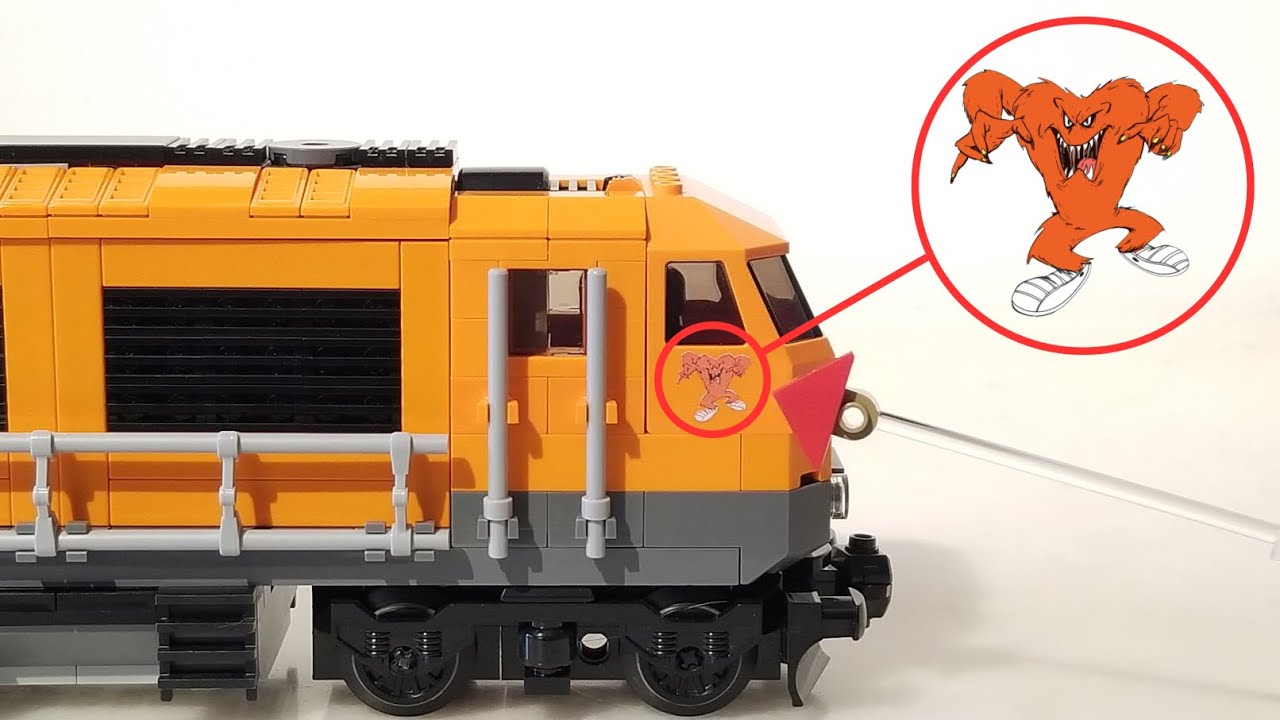 Пользовательские принты LEGO для моего оранжевого товарного поезда.