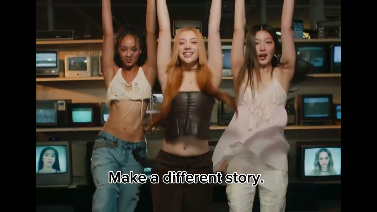 touch by katseye but the lyrics are translated 8 times