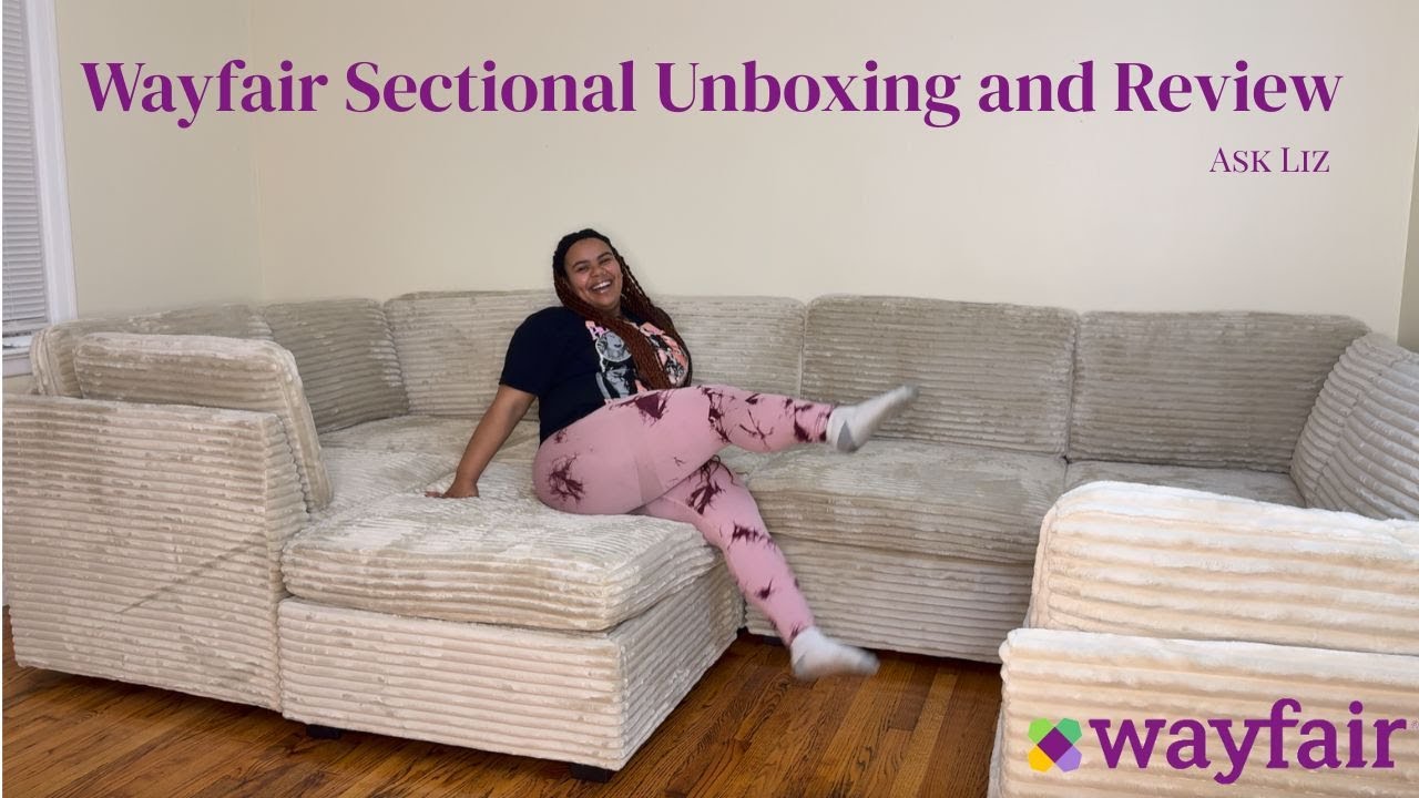 Wayfair Corduroy Sectional | Unboxing + Setup #wayfair #couch #unboxingvideo #assembly