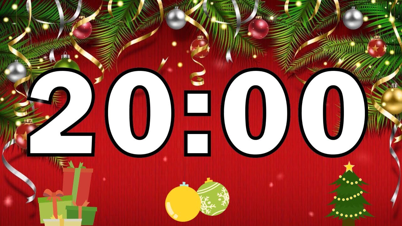 20 Minute Christmas Timer || Silent Timer With Voice & Chime || #timer #christmas #education #tools