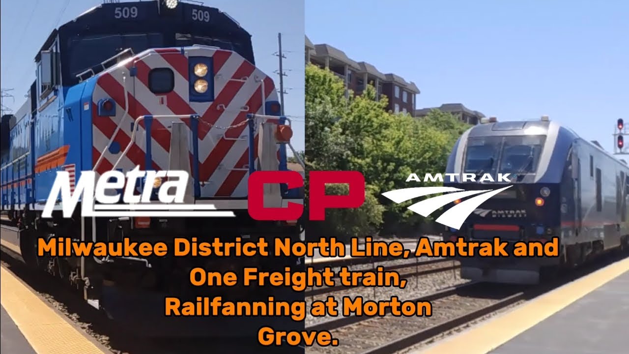 5/30/24 - Off-Peak Rush Hour Railfanning at Morton Grove Station. (Metra, Amtrak and 1 CP Rail)