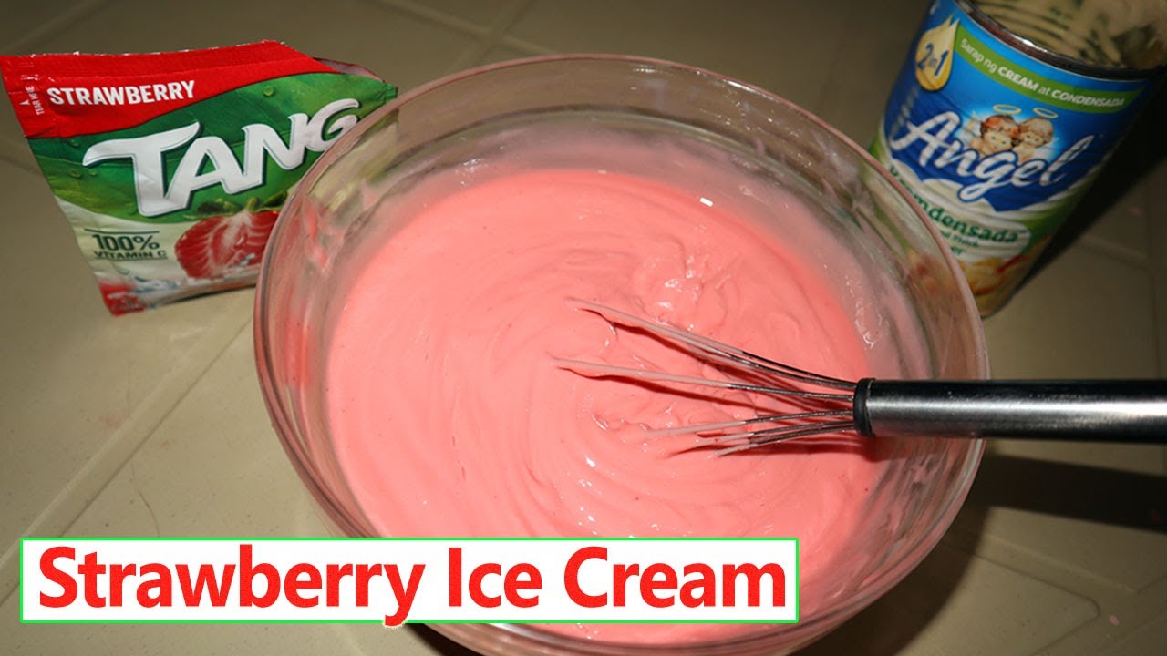TANG STRAWBERRY ICE CREAM 🍓 DIY