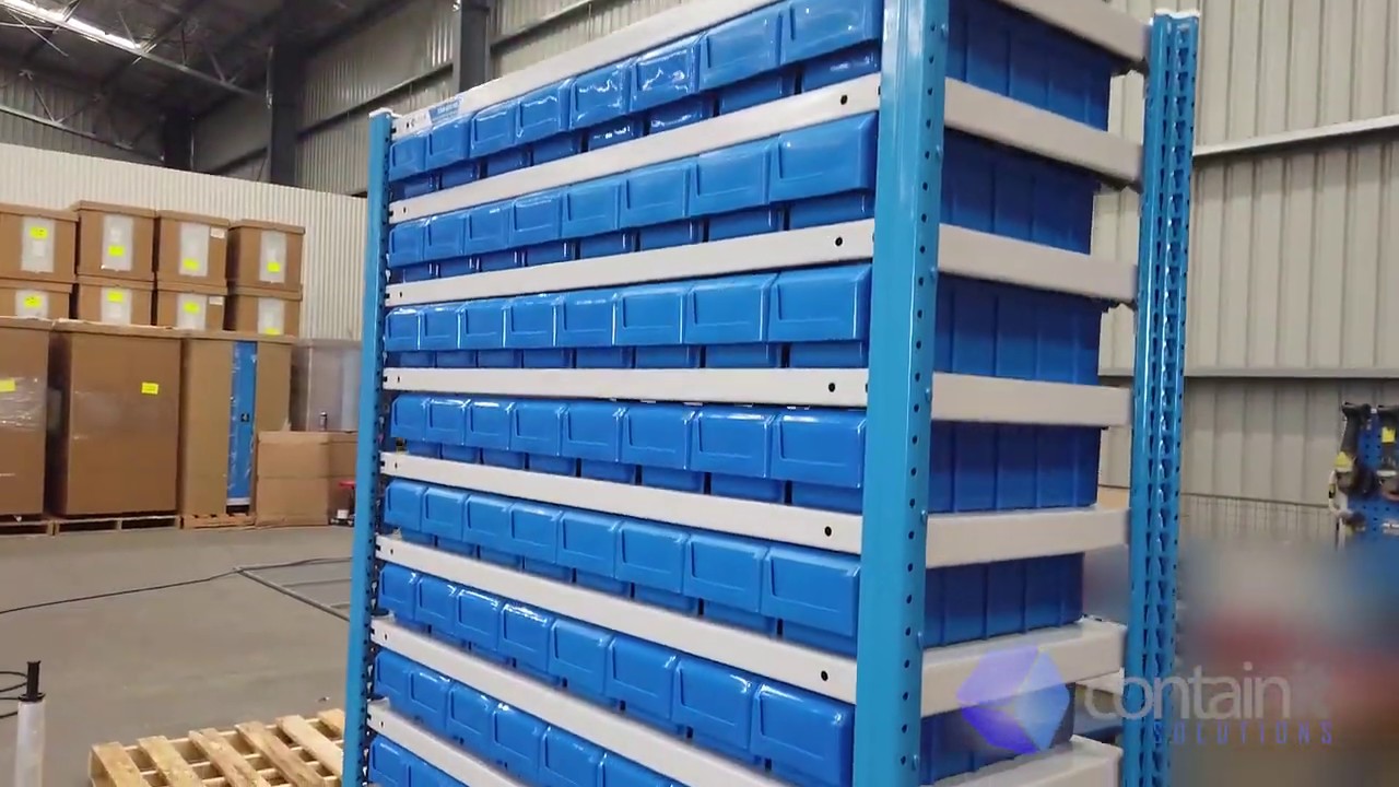 Easy Rack Shelving with Parts Buckets | Containit Solutions