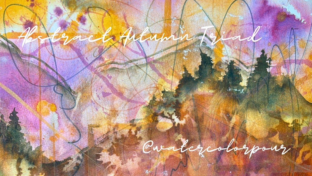 Abstract Watercolor Techniques | Painting with Daniel Smith Autumn Triad + DaVinci Mottler Brush
