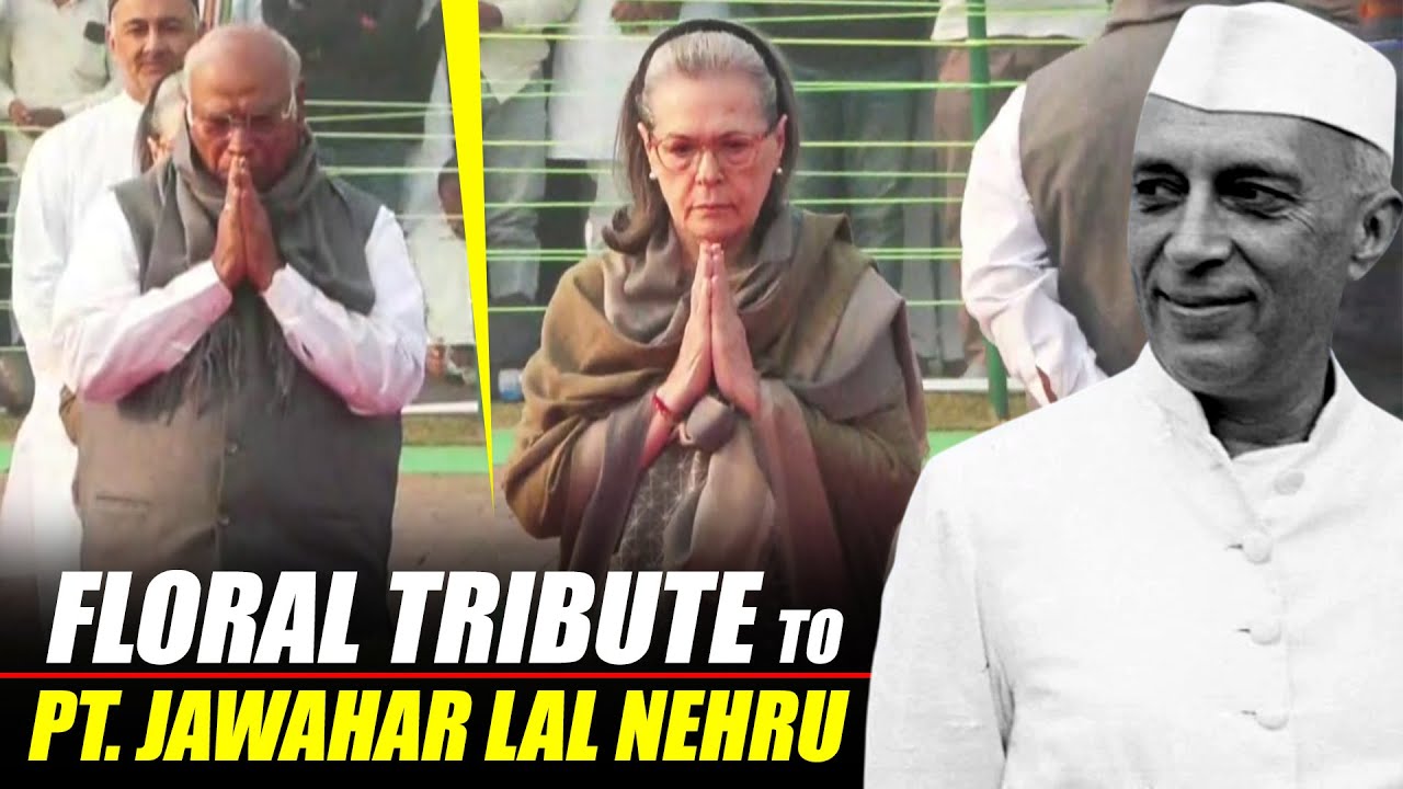 Congress leaders pay floral tribute to Pt. Jawahar Lal Nehru on his Birth anniversary | Shanti Van