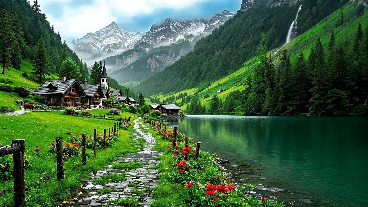 Switzerland 🇨🇭 Walking Through Heaven on Earth | Lungern Blue Lake & Wengen Scenic Landscape