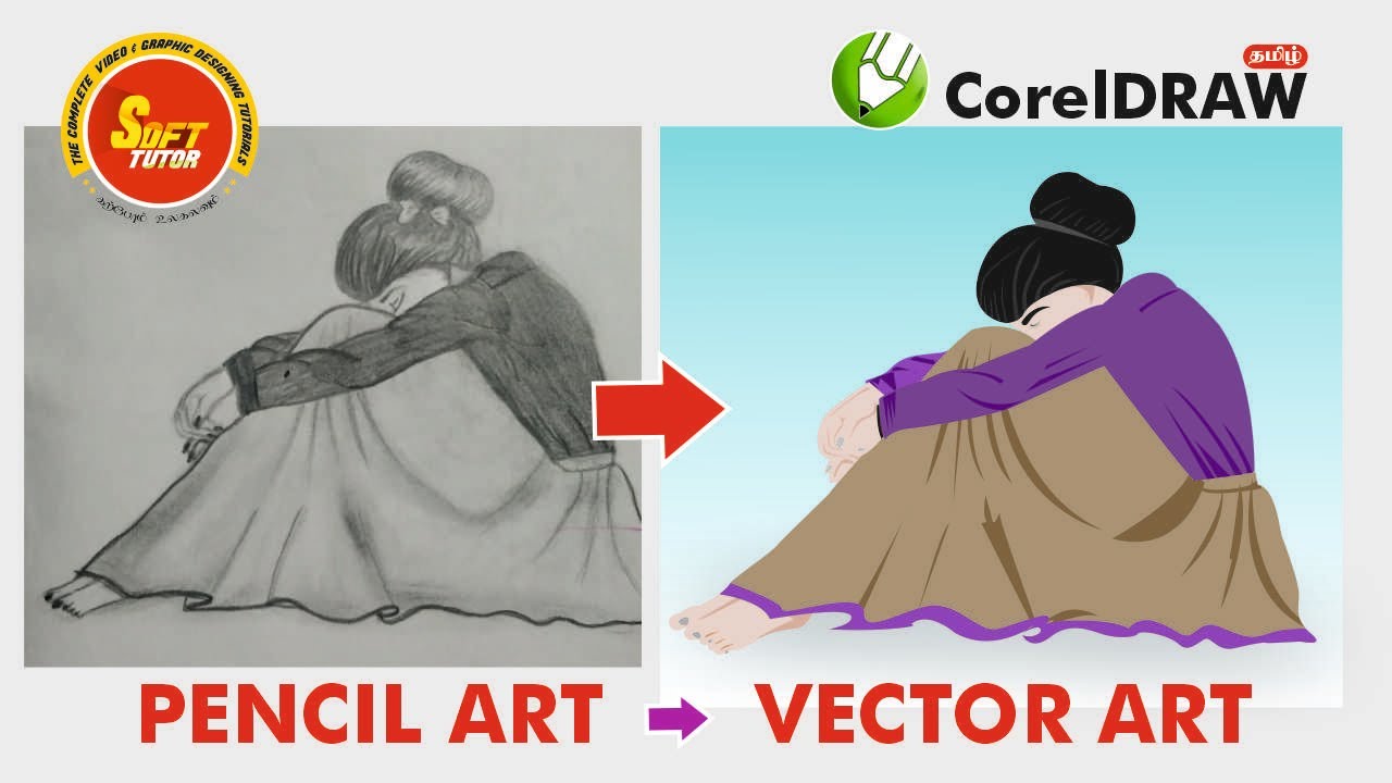 Pencil Draw to Vector | Corel Draw in Tamil Tutorial | Soft Tutor