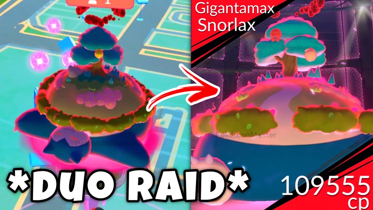 *DUO* Gigantamax SNORLAX Raid in Pokemon GO.
