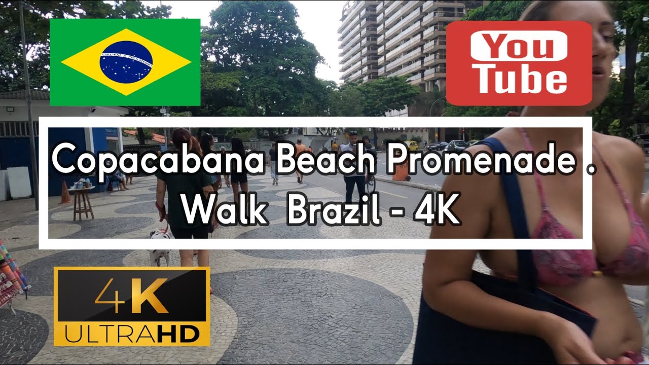 🇧🇷 Copacabana Beach Promenade Rio de Janeiro - Brazil  2023【4K 60fps】