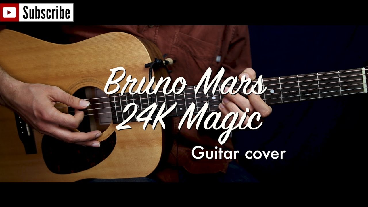 Bruno Mars - 24K Magic guitar cover / guitar (lesson/tutorial) w strumming, Chords. /play-along/