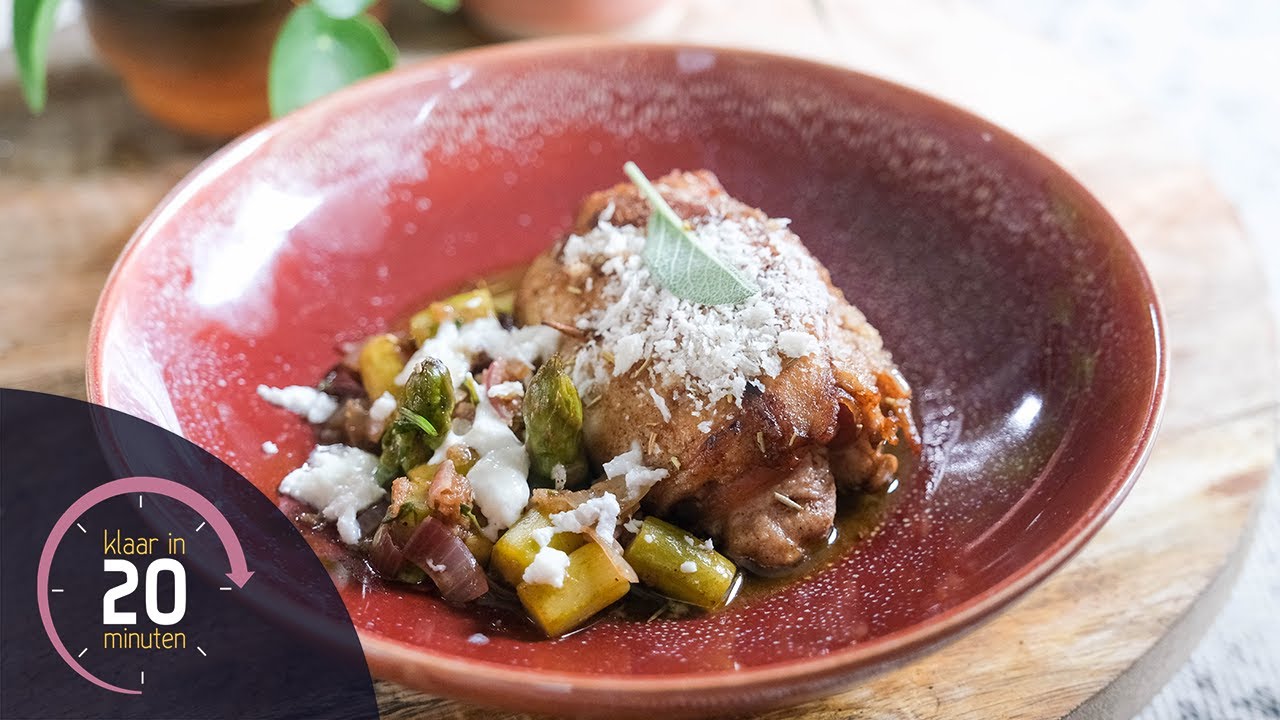 Kippenrollade met groene asperges | Klaar in 20 minuten