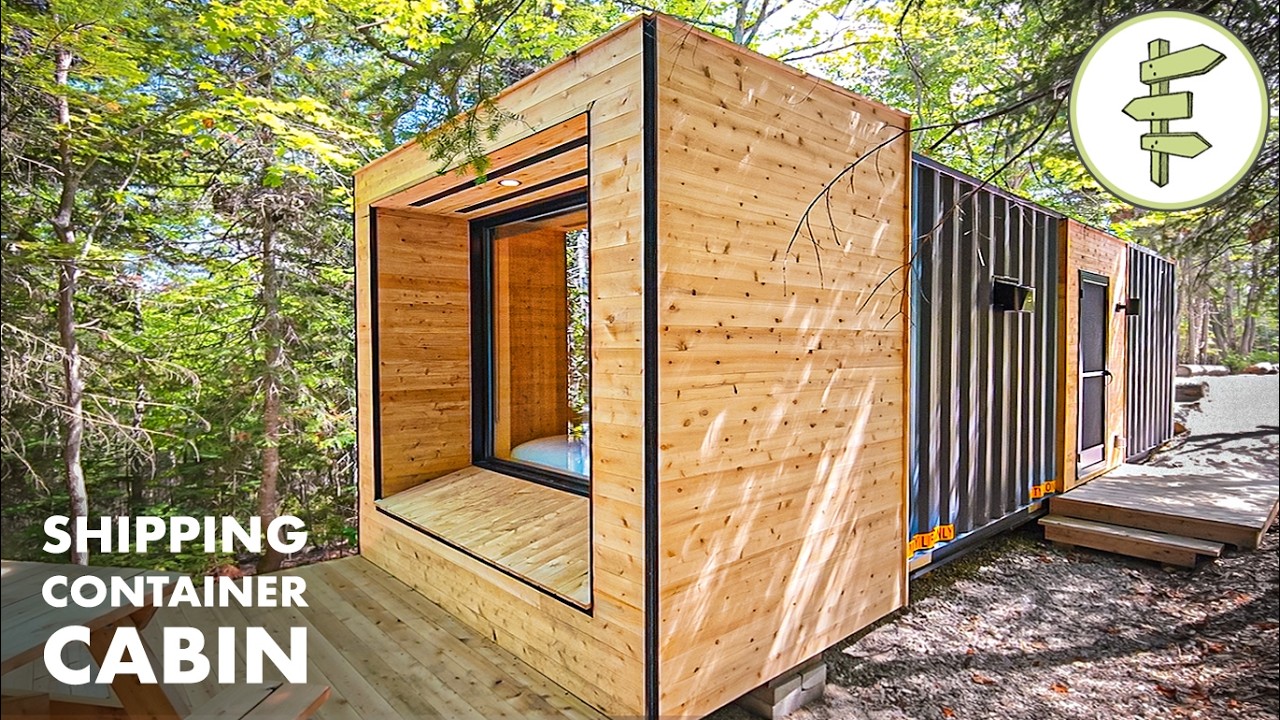 Awesome Tiny Cabin Built with a Single Used Shipping Container - FULL TOUR