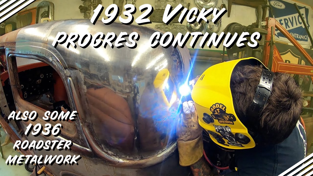 1932 Vicky Progress and I Start the 1936 Ford Roadster Metalwork