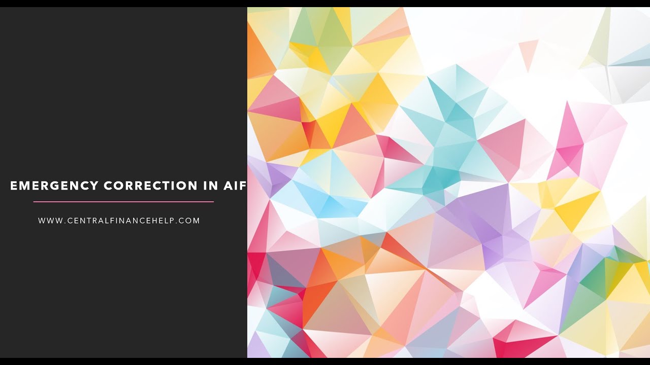 Emergency Correction in AIF in SAP Central Finance