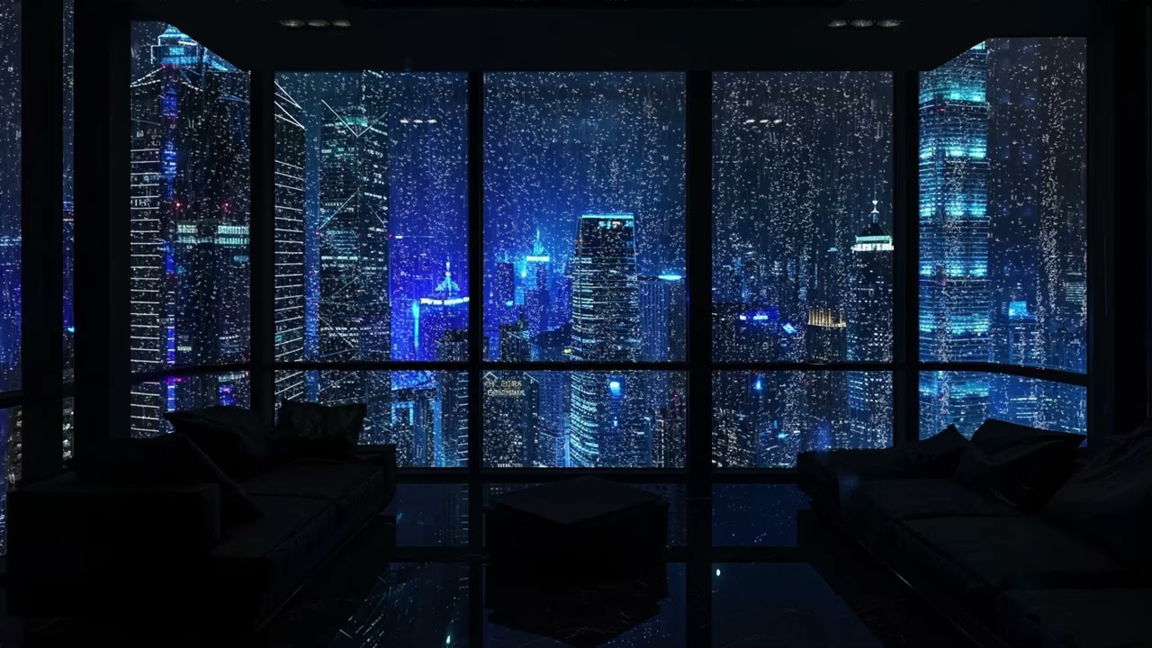 Gentle Rain Late Night Mood | Cozy Fireplace Sounds for Relaxation, Focus and Sleep Therapy