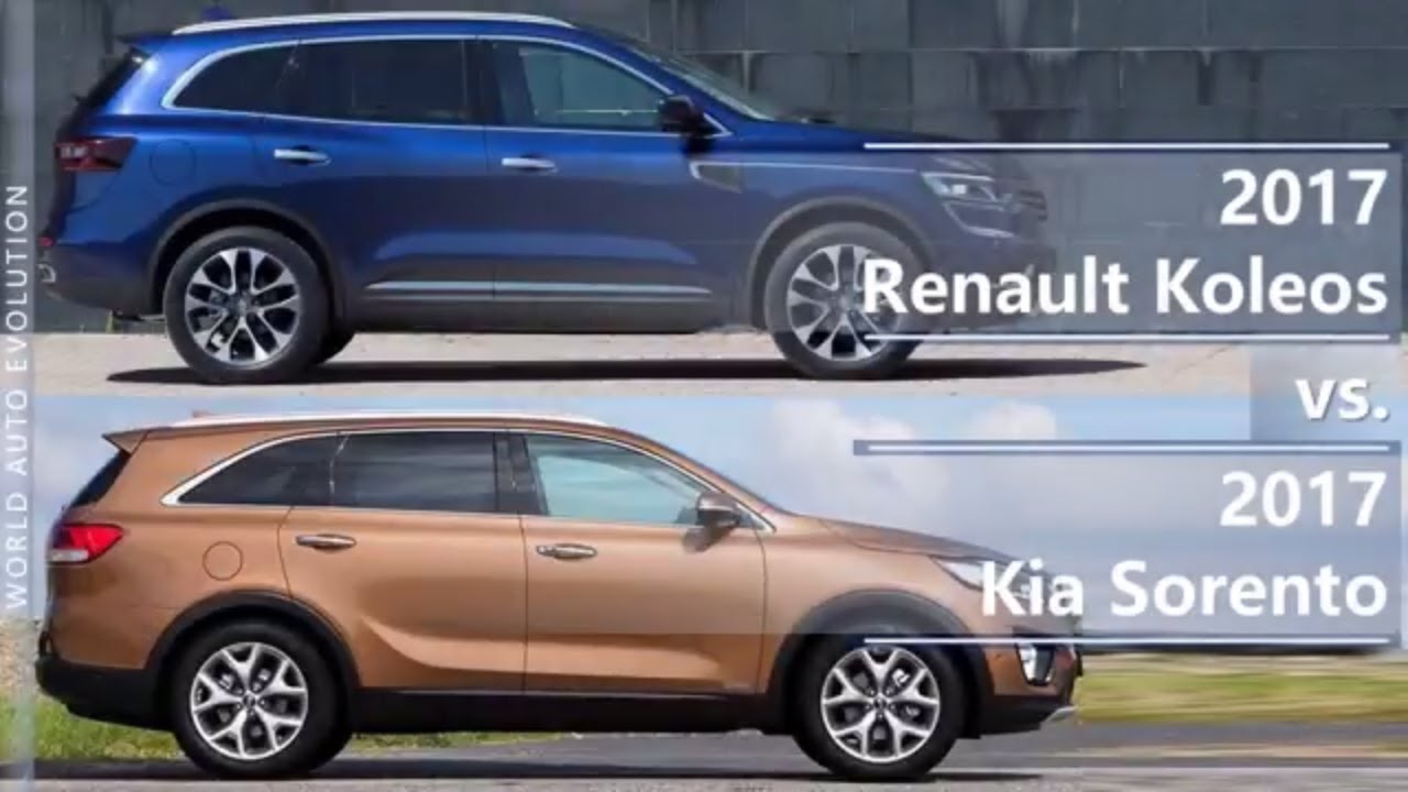 2017 Renault Koleos vs 2017 Kia Sorento (technical comparison)