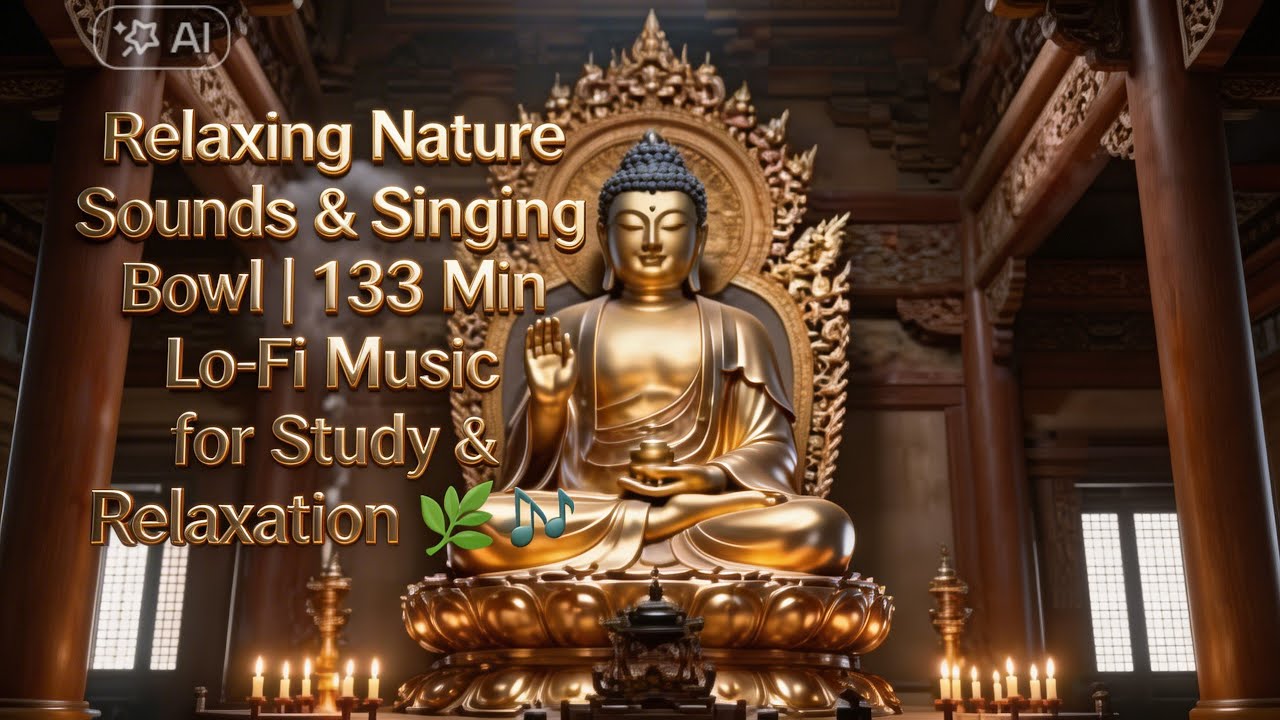 Relaxing Nature Sounds & Singing Bowl | 133 Min Lo-Fi Music for Study & Relaxation 🌿🎶